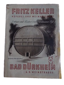 fRITZ KELLER RESTAURANT & WINERY MENU GERMAN VINTAGE TRAVEL BROCHURE neocurio - Picture 1 of 4