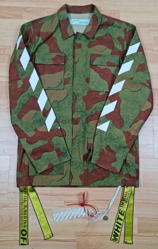 OFF WHITE Giacca Off White M65 Stampa Mimetica Zip Bianco