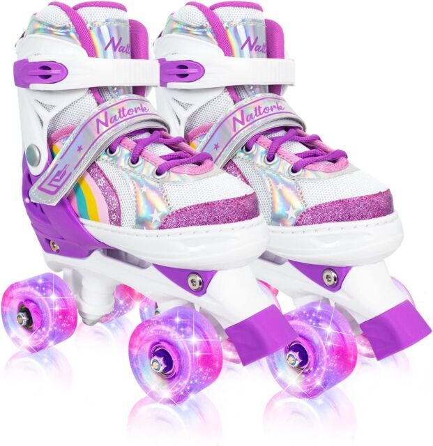 Comprar Patines en línea iluminados ajustables con ruedas iluminadas para  niños y adultos para niñas y niños