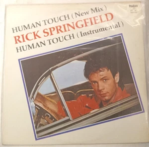 RICK SPRINGFIELD -HUMAN TOUCH- MEXICAN 12" SINGLE TRANSLUCENT YELLOW WAX - Picture 1 of 5