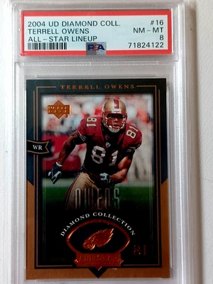 2004 UD Diamond Collection #16 TERRELL OWENS All Star Line Up PSA 8 NM-MT - Image 1 of 2