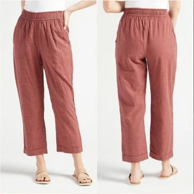 Sundry Evereve Rayas Pull-On Cónico Verano Pantalones Ladrillo Rojo Natural 0 Foto 1 de 4