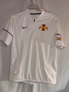 Iowa State Cyclones Men’s Nike Coaches Jacket L White Football Short Sleeve - Picture 1 of 3