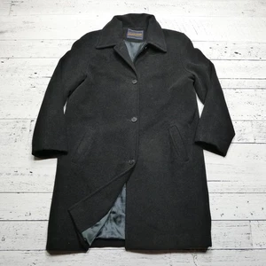 Pendleton Coat Mens 15 Black Wool Cashmere Blend Classic Overcoat Made USA - Picture 1 of 7