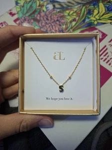 Abbott Lyon Yellow Gold S Initial Mini Sphere Necklace New Condition - Picture 1 of 2