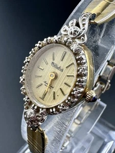 Working Vintage Ladies Dufonte Lucien Piccard Diamond Bows Bezel Watch Japan X2 - Picture 1 of 11