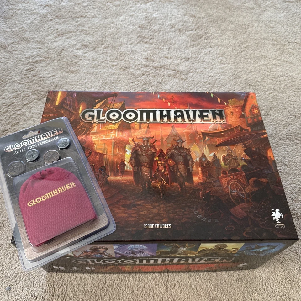 Gloomhaven Board Game  – Sealed Cards – Unplayed – Complete + Metal Coin Upgrade - Image 1 of 4