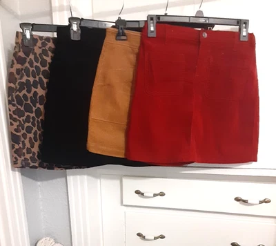 Children's Place Girls Skirts Corduroy Leopard Red Gold Black SZ 14 - Image 1 of 4