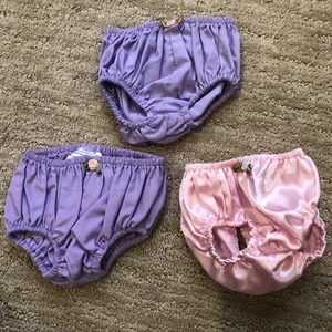 Build A Bear Höschen Unterwäsche Teddy Unterhosen Set Satin rosa lila Rosen - Bild 1 von 5