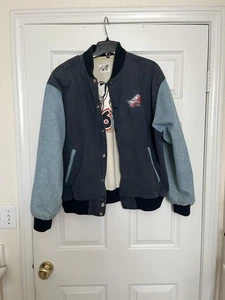 Vintage LA Anaheim ANGELS BASEBALL DENIM VARSITY JACKET~Gene Autry #26 Size~L - Picture 1 of 4