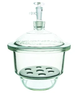 Essiccatore sottovuoto in vetro con rubinetto, 24 cm - Piatto in porcellana - Foto 1 di 2