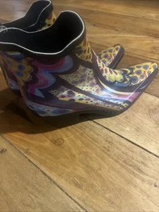 Corky’s Cowboy Western Hippie Rubber Rain boots Women’s Size 9 - Picture 1 of 9