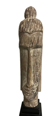 African Madagascar Carved Wood Aloalo Figure 54 cm – Vintage Tribal Sculpture - image 1 of 4