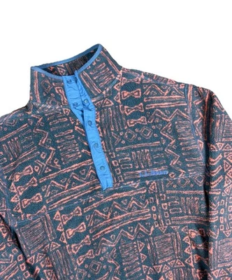 LL Bean Snap T Fleece Jacket Men's Medium Aztec Navajo Print Pullover Unisex - Image 1 of 4