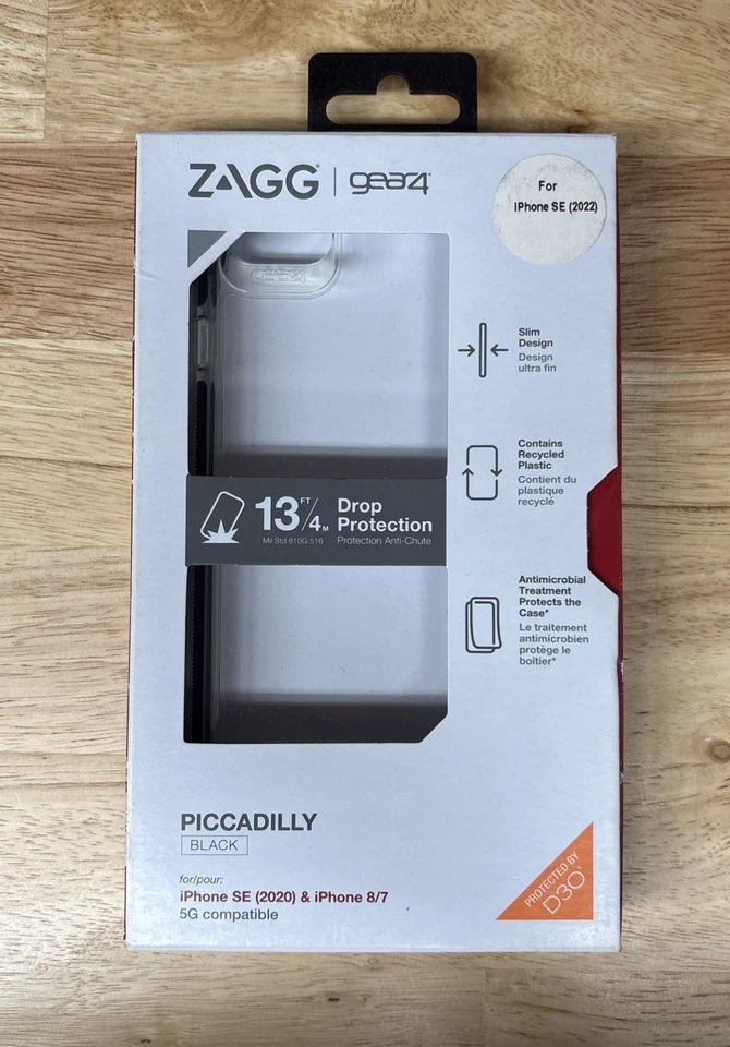 Zagg Gear4 Piccadilly Case For Apple iPhone SE (2020-2022)/8/7 Clear & Black - Image 1 of 1