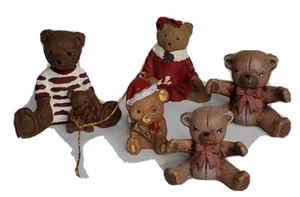Teddybär Figuren Keramik Resin 1,5-2,25 cm 5 Stück Posten sortiert braun J2 - Bild 1 von 11