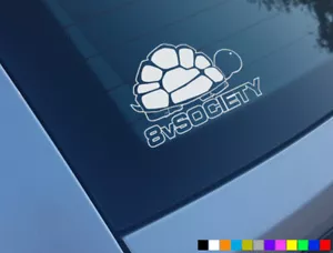 8V SOCIETY CAR STICKERS DECALS FUNNY BUMPER SLOW 106 JDM DUB DRIFT WINDOW - Picture 1 of 2