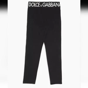 NWT$215 Dolce & Gabbana Kids Girl's Logo Elastic Waistband Pants Leggings Sz 5 - Picture 1 of 10