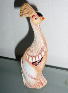VINTAGE ART POTTERY FIGURINE PEACOCK BIRD FIGURINE ARTESANIA RINCONADA - Picture 1 of 6