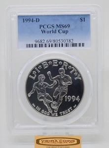 1994-D World Cup Silver $1, PCGS MS69 - #B42453 - Picture 1 of 2