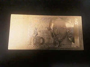 PRECIOSO BILLETE DE 100 MARCOS FANTASIA PLASTIFICADO DORADO SC - Imagen 1 de 1