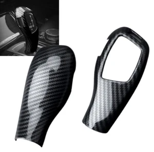 Gloss Carbon Fiber Print Gear Shift Knob Cover Fits 08-13 E70 E71  X5 X5M X6 - Picture 1 of 6
