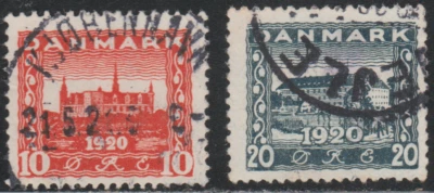 Denmak 1920 SC# 156, 157 - Reunion of N Schleswig with Denmark - Used Lot # 031 - Image 1 of 2