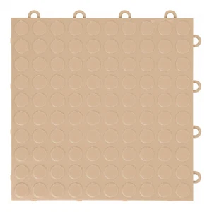 GearTile Coin Pattern 12" x 12" Beige Garage Floor Tile (24 Pack) - Picture 1 of 6