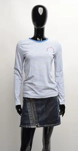 Women's Marc Jacobs Striped Long Sleeve Small Logo Jumper Top Size XS - Picture 1 of 10