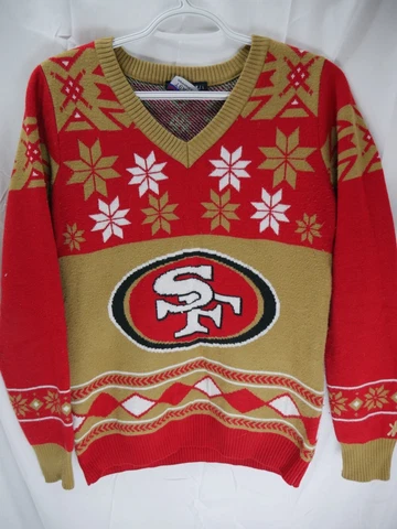 NFL Team Apparel San Francisco 49ers Ugly Christmas Sweater Size Youth Large Cover