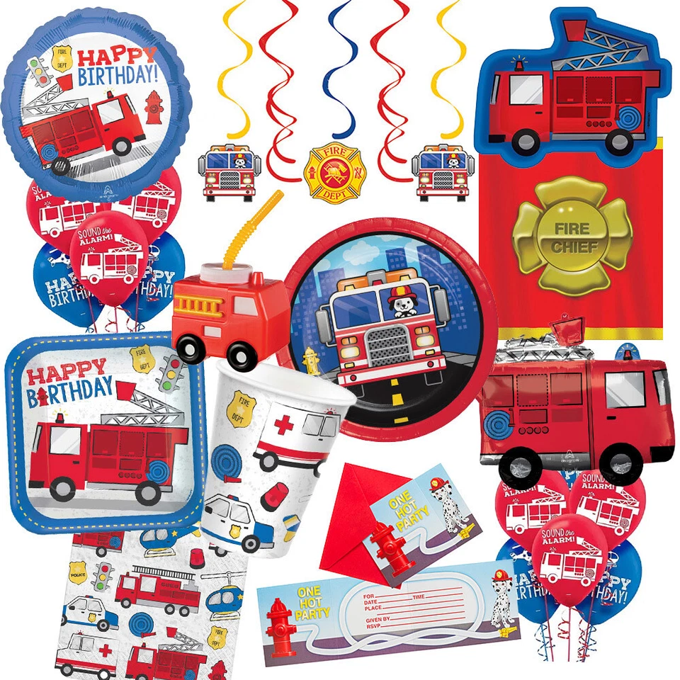 Firefighter Party Supplies- You Choose your product from the drop down box - Image 1 of 1