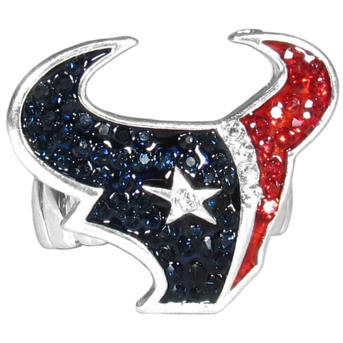 Houston Texans Stretch Ring, Team Logo with Crystals NFL Football Cover