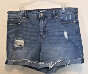 Pantalones cortos de jean Sofi'a de Sofía Vergara talla 10 con puños en apuñaladas - Imagen 1 de 7