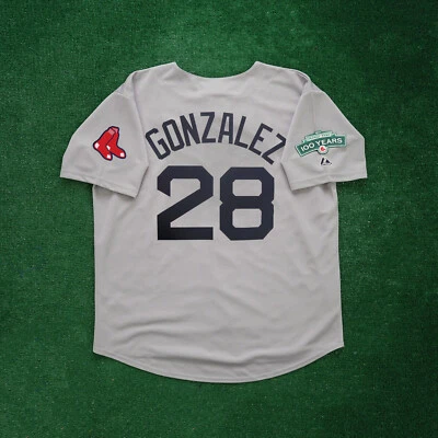 Adrian Gonzalez 2012 Boston Red Sox Grey Road Men's Jersey w/ Fenway 100th Patch - Image 1 of 4