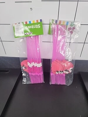 Lote 2pk Pajitas Flamenco Rosa 24 Pajitas Total Fiestas, Noche Niñas, Cumpleaños Foto 1 de 2
