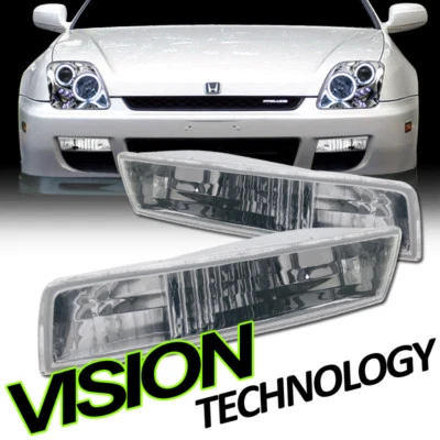 Para 97-01 Honda Prelude cromado claro dianteiro sinal de seta luzes de para-choque de estacionamento yd - Imagem 1 de 2