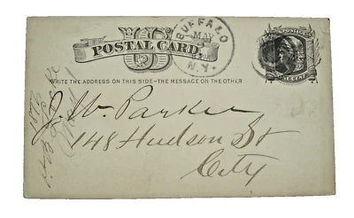 US SC UX 5 BUFFALO POSTAL CARD 1877 - Image 1 of 2