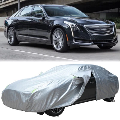 Cubierta de coche impermeable lluvia arañazos UV sol escarcha con cremallera para Cadillac CT6 XTS STS Foto 1 de 4
