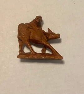 Hand carved wood figure Ox and Person - Picture 1 of 2
