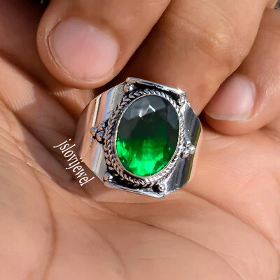 Chrome Diopside Big Gemstone 925 Sterling Silver Ring Surprise Gift Jewelry - Image 1 of 4