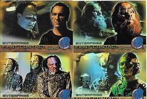 2003 STAR TREK ENTERPRISE;SEASON TWO FIRST CONTACT INSERT CARDS, 4 DIFFERENT 