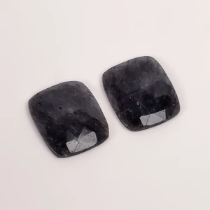 22.5 Ct. Blue Sapphire Radiant Faceted Gemstone Pair 20x16x4 mm Translucent - Picture 1 of 5