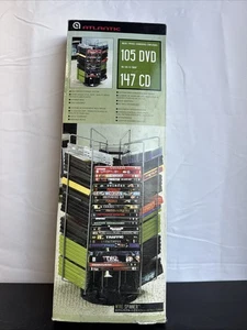 Estante giratorio Atlantic Wire acero madera 2005 NUEVO tiene capacidad para 105 DVD o 147 CD - Imagen 1 de 8