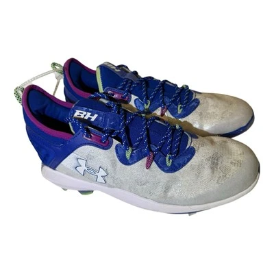 Under Armour Harper 8 Elite TPU for men's,white/blue,size 10 NEW - Image 1 of 4