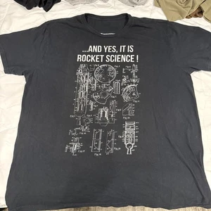 And Yes It’s Rocket Science Black T-Shirt Size XL - Picture 1 of 9