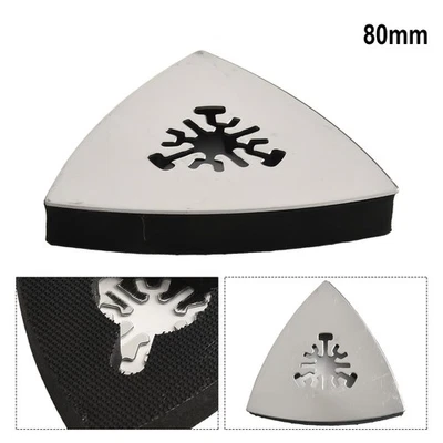 80*80mm Triangular Sanding Pad Stainless-Steel Polishing Disc Oscillating Tools - Image 1 of 4