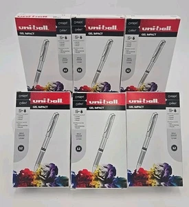 Lot of 6 Uni-ball Gel Impact Pens Bold 1.0 MM Lavender/Bold Grasse 12 ct Boxes - Picture 1 of 3
