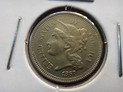 1867 United States Three Cent Nickel 3c (Good Eye Appeal) - Free S&H USA - Image 1 of 4
