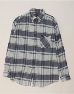 MARLBORO CLASSICS Mens Shirt XL Navy Blue Check Cotton LR04 - Picture 1 of 3