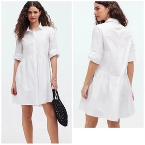 Madewell Mini Camisa Botón Frontal Popelina Blanco NS126 Mujer Talla Pequeña - Imagen 1 de 5
